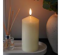 Ember Candles Bougie LED à piles 15 cm Ivoire - 100 % cire véritable, ultra réaliste, sans flamme, design coulé à la main, minuterie de 6 heures pour une utilisation en intérieur sûre (sans