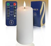 Ember Candles™ Bougies LED blanches à piles - Télécommande (avec télécommande, grande)