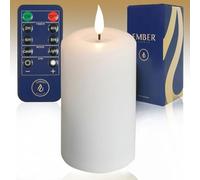 Ember Candles™ Bougies LED blanches à piles - Télécommande (avec télécommande, moyenne)
