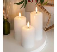 Ember Candles™ Lot de 3 bougies LED blanches à piles télécommandées (sans télécommande)