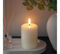 Ember Candles™ Signature Bougie LED à piles scintillantes Ivoire 100 % cire véritable ultra réaliste sans flamme Design coulé à la main Minuteur de 6 heures pour une utilisation en intérieur sûre