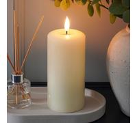 Ember Candles™ Signature Bougie LED scintillante Ivoire 15 cm - 100 % cire véritable, ultra réaliste, sans flamme, design coulé à la main, minuterie de 6 heures