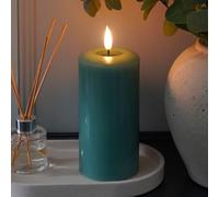 Ember Candles™ Signature Bougie LED télécommandée vert sauge de 15 cm - 100 % cire véritable, flamme ultra réaliste, design coulé à la main, alimentée par piles, minuterie de 6 heures pour une