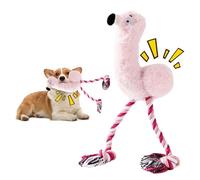 Embhlitfe Jouet couineur en forme de flamant rose pour chiens de petite, moyenne et grande taille, jouet interactif en peluche avec couineur et son de papier froissé, pieds en corde à mâcher pour