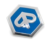 Emblem Piaggio zum Stecken 6-eckig 42x48mm für Piaggio Beverly, Carnaby, X7, X8, X10