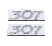Emblème 307 pour accessoires de voiture - Autocollant de rechange pour garde-boue de voiture universel (argent)