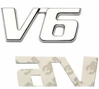 Emblème 3D chromé avec logo V6 pour tuning Motorsport L024