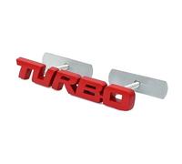 Emblème 3D en métal pour grille de voiture - Logo Turbo - Rouge