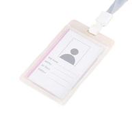 Emblème, accrocher la corde, Titulaire de la carte rétractable transparent fille étudiant clair carte d'identité passe couverture avec anneau femmes badge porte-cartes ( Couleur : Bleu )(White)