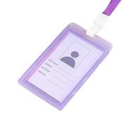 Emblème, accrocher la corde, Titulaire de la carte rétractable transparent fille étudiant clair carte d'identité passe couverture avec anneau femmes badge porte-cartes ( Couleur : Bleu )(Purple)