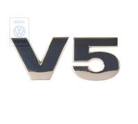 Emblème adhésif V5 chromé de coffre ou de hayon pour VW Golf 4 et Bora Berline ou Variant V5 (10/1997-06/2006) - moteur AGZ
