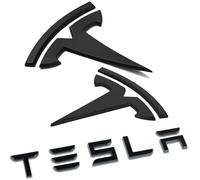 Emblème avant et arrière amélioré pour modèle Y 2024 et emblème complet de remplacement - Compatible avec les accessoires Tesla Model Y 2023-2021 - Noir mat
