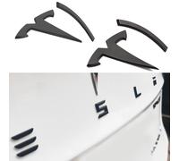 Emblème avant et arrière amélioré pour modèle Y 2024 et emblème complet de remplacement - Compatible avec les accessoires Tesla Model Y 2023-2021 - Noir mat