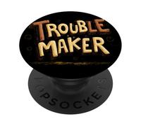Emblème Awesome Trouble Maker pour garçons et Filles PopSockets PopGrip Adhésif