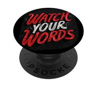 Emblème Awesome Watch Your Words Speech PopSockets PopGrip Adhésif