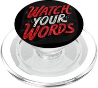 Emblème Awesome Watch Your Words Speech PopSockets PopGrip pour MagSafe