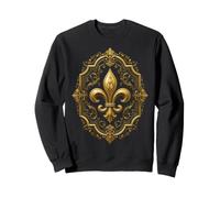 Emblème Baroque orné de Fleurs de lys héraldiques françaises Sweatshirt