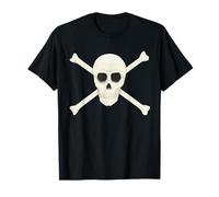 Emblème Classique avec tête de Mort et os croisés - Drapeau de Pirate Jolly Roger T-Shirt