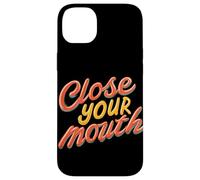 Emblème coloré « Close Your Mouth » Coque pour iPhone 14 Plus