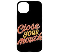 Emblème coloré « Close Your Mouth » Coque pour iPhone 15 Plus