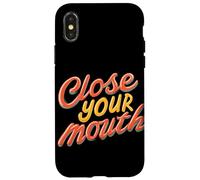 Emblème coloré « Close Your Mouth » Coque pour iPhone X/XS