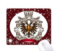 emblème d'aigle à deux têtes, chevaliers de l'europe médiévale tapis de souris en hiver flocon de neige