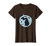 Emblème d'aventure panoramique du lac Michigan dans Les Grands Lacs T-Shirt, Femme, Marron, XL
