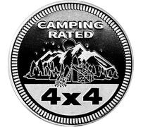 Emblème de camping pour voiture, 10,2 x 10,2 cm, badge 3D en métal pour voiture, emblème rond, autocollant compatible avec véhicules Jeep Wrangler camions, SUV