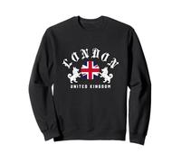 Emblème de Chien Union Jack Royal Corgi de Londres UK Vintage Classique Sweatshirt