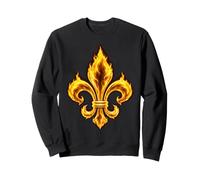 Emblème de feu héraldique français Flamboyant Fleur de lys Sweatshirt