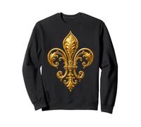 Emblème de Fleur de lys orné de Fleurs baroques royales Sweatshirt