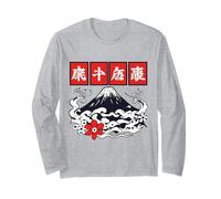 Emblème de Fleur du Mont Fuji Vagues Symbole Japonais Art Manche Longue