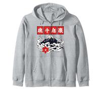 Emblème de Fleur du Mont Fuji Vagues Symbole Japonais Art Sweat à Capuche