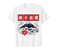 Emblème de Fleur du Mont Fuji Vagues Symbole Japonais Art T-Shirt