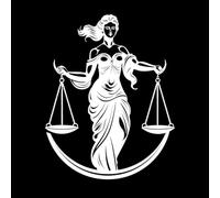 emblème de la dame de justice, sommité juridique, essence de l'égalité, icône de la dame de justice Peintures murales et stickers muraux en vinyle 40x50.8cm Plusieurs tailles disponibles Blanc