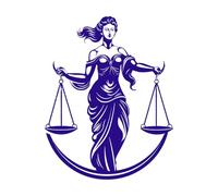 emblème de la dame de justice, sommité juridique, essence de l'égalité, icône de la dame de justice Stickers lettrage 52x66cm Auto-adhésif Bleu foncé