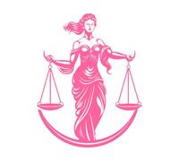 emblème de la dame de justice, sommité juridique, essence de l'égalité, icône de la dame de justice Stickers lettrage 64x81.3cm N'abîme pas le mur Rose
