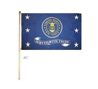 Emblème De La Force Servi Avec Pride Blue Drapeaux De Maison 90X150Cm Suspendre Drapeau Maison Double Face Bannières De Pour Vacances Accessoires Ferme