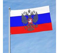 Emblème De L'Eagle Russe Drapeau De Festival Imprimé Drapeau De Cour Avec Œillets Bannière 90X150Cm Pour Intérieure Fêtes Chambres