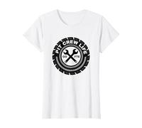 Emblème de Pneu Pit Crew Life : Go FTE Mechanic Pride T-Shirt, Femme, Blanc, S