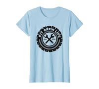 Emblème de Pneu Pit Crew Life : Go FTE Mechanic Pride T-Shirt, Femme, Bleu Céleste, S