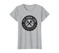 Emblème de Pneu Pit Crew Life : Go FTE Mechanic Pride T-Shirt, Femme, Gris Chiné, S