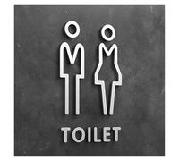 Emblème de porte de toilette pour les hommes et le Plaque de signalisation toilette en forme flèche 3D, décoration murale porte salle bains, multicolore, plusieurs tailles(25,18x11cm)