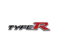 Emblème de voiture en métal de type R - Logo 3D - Noir et rouge
