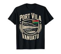 Emblème de Voyage Port Vila Vanuatu Crème T-Shirt