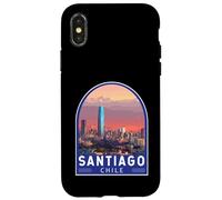 Emblème de voyage vintage Santiago du Chili Coque pour iPhone X/XS