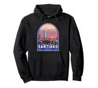 Emblème de voyage vintage Santiago du Chili Sweat à Capuche