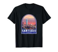 Emblème de voyage vintage Santiago du Chili T-Shirt