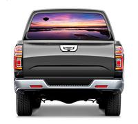 Emblème d'insigne sur mon pick-up, camion, camion, SUV, autocollant de fenêtre arrière de conversion automatique, ballon à air chaud coucher de soleil silhouette autocollants de fenêtre de voiture de