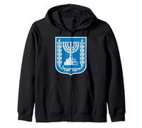 Emblème d'Israël Menorah Drapeau israélien Juif Jérusalem Paix Sweat à Capuche